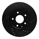 R1 13-19 Mazda 6 Front Right Drilled & Slotted Black Brake Rotor