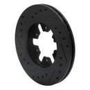 R1 82-85 Nissan 720 Datsun Front Left Drilled & Slotted Black Brake Rotor