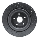 R1 -25 Subaru Ascent Rear Left Drilled & Slotted Black Brake Rotor