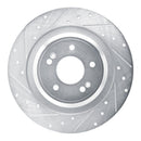 R1 22-25 Hyundai SANTA FE Rear Right Drilled & Slotted Silver Brake Rotor