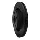 R1 12-18 Jeep Wrangler Front Right Drilled & Slotted Black Brake Rotor