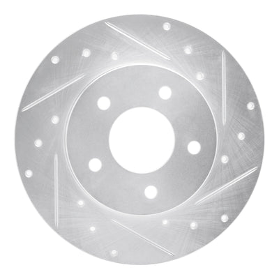 R1 92-05 Buick LeSabre Rear Right Drilled & Slotted Silver Brake Rotor