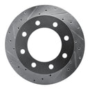 R1 99-05 Ford ExcursIon Rear Drilled & Slotted Silver Brake Rotor Set