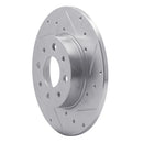 R1 13-19 Fiat 500E Rear Right Drilled & Slotted Silver Brake Rotor