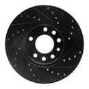 R1 03-11 Cadillac BLS (Mexico) Front Left Drilled & Slotted Black Brake Rotor