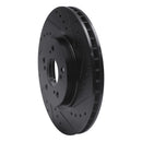 R1 05-12 Acura RL Front Right Drilled & Slotted Black Brake Rotor