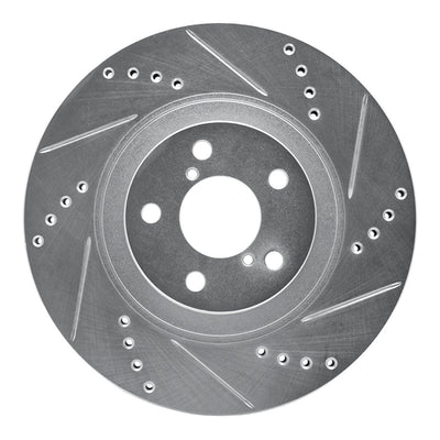 R1 04-25 Scion FR-S Front Right Drilled & Slotted Silver Brake Rotor