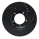 R1 84-95 Toyota Pickup Front Left Drilled & Slotted Black Brake Rotor