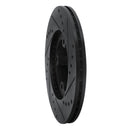 R1 86-89 Toyota Van Front Left Drilled & Slotted Black Brake Rotor