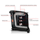 ANZO 15-20 GMC Yukon (Incl XL - Factory Halogen Models) Full LED Proj Headlights Black - Pass. Side