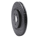 R1 13-19 Ford Flex Front Right Drilled & Slotted Black Brake Rotor