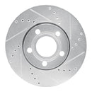 R1 85-91 Audi 200 Front Right Drilled & Slotted Silver Brake Rotor