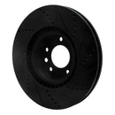 R1 08-09 Porsche Cayenne Front Left Drilled & Slotted Black Brake Rotor