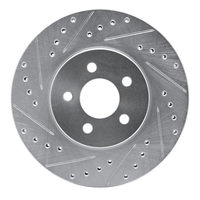 R1 95-06 Chrysler Cirrus Front Left Drilled & Slotted Silver Brake Rotor