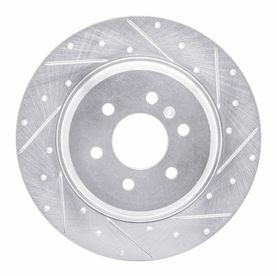R1 11-15 VPG MV-1 Rear Right Drilled & Slotted Silver Brake Rotor