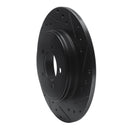 R1 03-05 Lincoln AVIATOR Rear Right Drilled & Slotted Black Brake Rotor