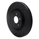 R1 07-14 Ford Mustang Front Left Drilled & Slotted Black Brake Rotor