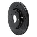 R1 09-15 Mitsubishi Lancer Front Left Drilled & Slotted Black Brake Rotor