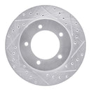 R1 96-98 Suzuki SIDEKICK Front Right Drilled & Slotted Silver Brake Rotor