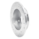 R1 85-87 Toyota Corolla (US/Canada) Rear Right Drilled & Slotted Silver Brake Rotor
