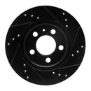 R1 00-06 Audi TT Quattro Rear Left Drilled & Slotted Black Brake Rotor