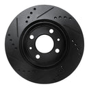 R1 87-93 Saab 900 Front Right Drilled & Slotted Black Brake Rotor
