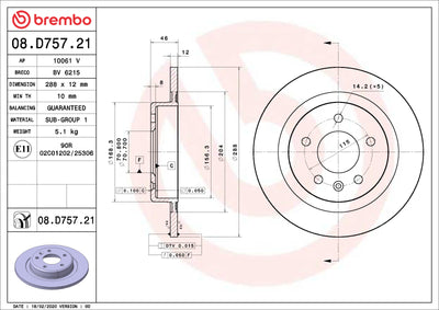 Brembo OE 19-21 ChevyEquinox/19-21 Malibu/20-21 GMC Terrain Friction Brake Disc