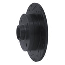 R1 81-85 Mazda RX-7 Rear Left Drilled & Slotted Black Brake Rotor