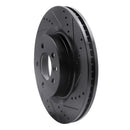 R1 05-09 Land Rover LR3 Front Right Drilled & Slotted Black Brake Rotor