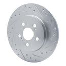 R1 11-17 Lexus CT200h Rear Drilled & Slotted Silver Brake Rotor Set