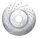 R1 18-25 BMW Z4 Front Left Drilled & Slotted Silver Brake Rotor
