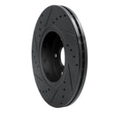 R1 10-13 Suzuki Kizashi Front Right Drilled & Slotted Black Brake Rotor