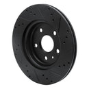 R1 10-25 Buick Allure Rear Left Drilled & Slotted Black Brake Rotor