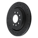 R1 08-11 Saab 9-3 Rear Right Drilled & Slotted Black Brake Rotor