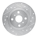 R1 87-89 Toyota MR2 Rear Right Drilled & Slotted Silver Brake Rotor
