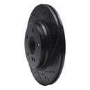 R1 98-09 Chrysler Crossfire Rear Right Drilled & Slotted Black Brake Rotor