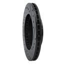 R1 86-89 Toyota Celica Front Left Drilled & Slotted Black Brake Rotor
