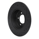R1 07-17 Chrysler 200 Rear Left Drilled & Slotted Black Brake Rotor