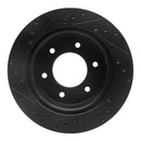 R1 19-25 Ford BRONCO Rear Right Drilled & Slotted Black Brake Rotor