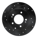R1 05-20 Hyundai Sonata Rear Drilled & Slotted Black Brake Rotor Set