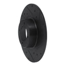 R1 62-80 MG MGB Front Right Drilled & Slotted Black Brake Rotor
