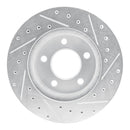 R1 93-97 Chrysler CONCORDE Front Left Drilled & Slotted Silver Brake Rotor