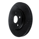 R1 18-22 Toyota C-HR Front Right Drilled & Slotted Black Brake Rotor