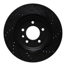 R1 20-25 Land Rover Defender 110 Rear Left Drilled & Slotted Black Brake Rotor