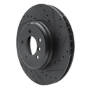 R1 11-16 BMW Z4 Front Right Drilled & Slotted Black Brake Rotor