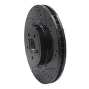 R1 05-18 Subaru Forester Front Right Drilled & Slotted Black Brake Rotor