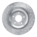 R1 22-25 Hyundai SANTA FE Rear Right Drilled & Slotted Silver Brake Rotor