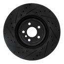 R1 17-25 BMW 330I Front Right Drilled & Slotted Black Brake Rotor