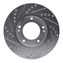 R1 03-06 Kia SORENTO Front Right Drilled & Slotted Silver Brake Rotor