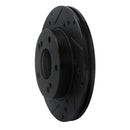 R1 96-98 Nissan 240SX Front Left Drilled & Slotted Black Brake Rotor